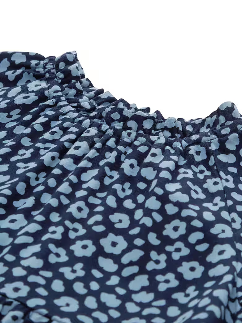 Volant Kleid mit Muster