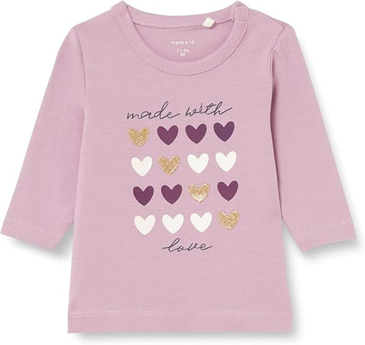 Baby Longsleeve mit Glitter Herzen