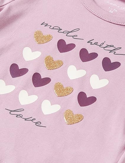 Baby Longsleeve mit Glitter Herzen