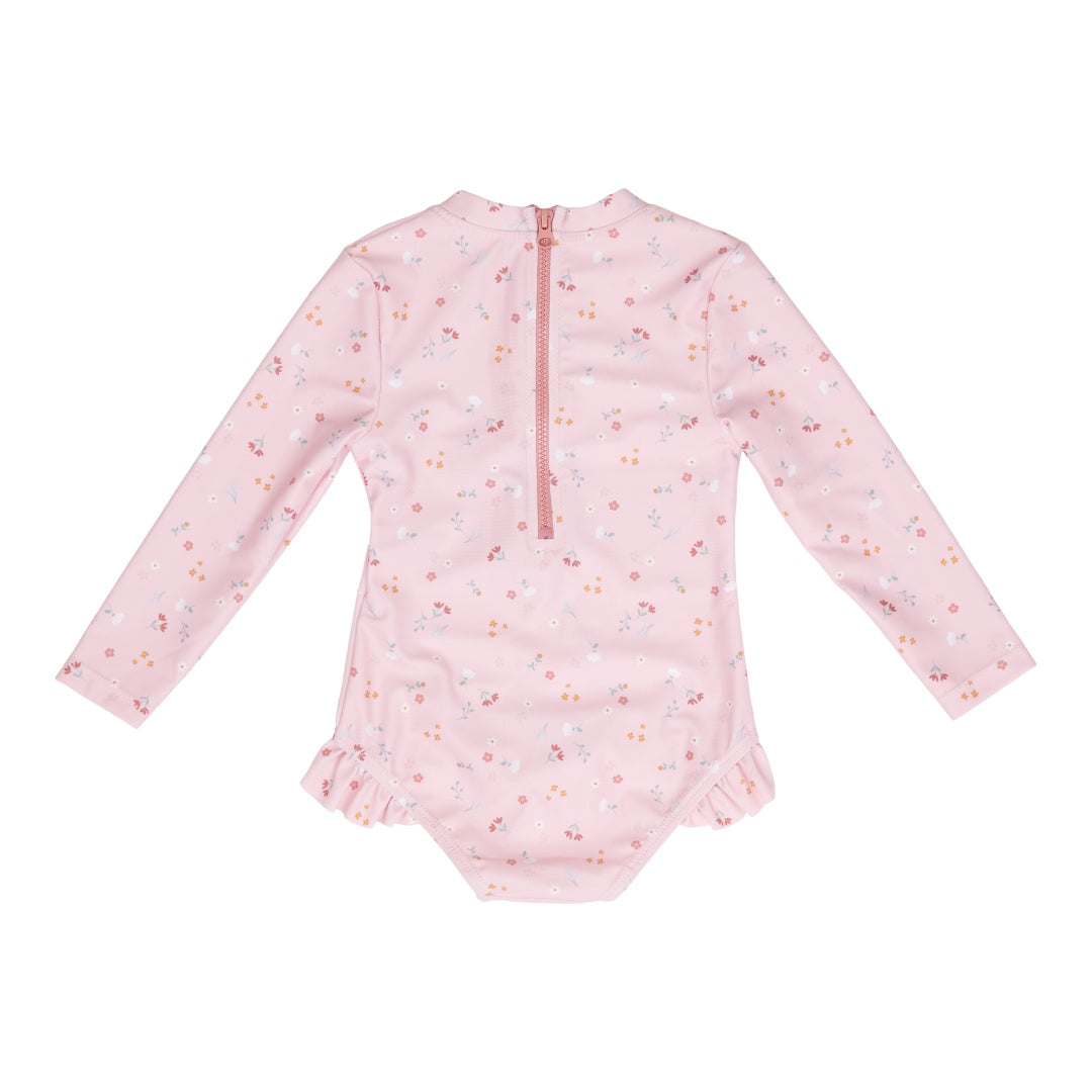 UV-Schwimmanzug langarm "Little Pink Flowers"