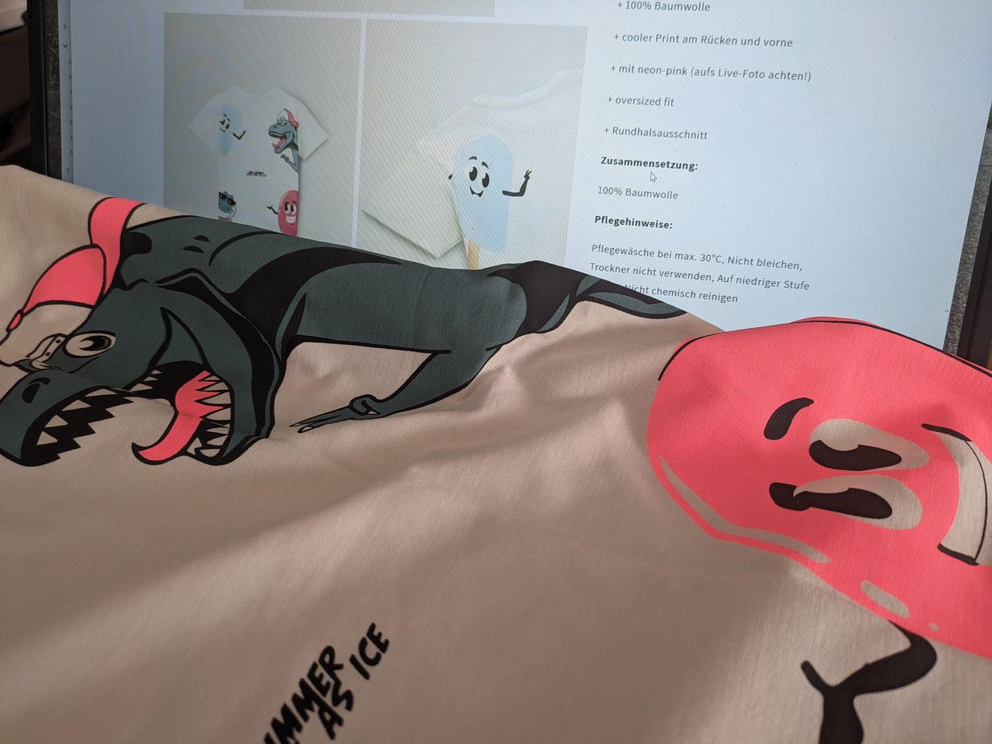 Oversized T-Shirt mit NEON-backprint