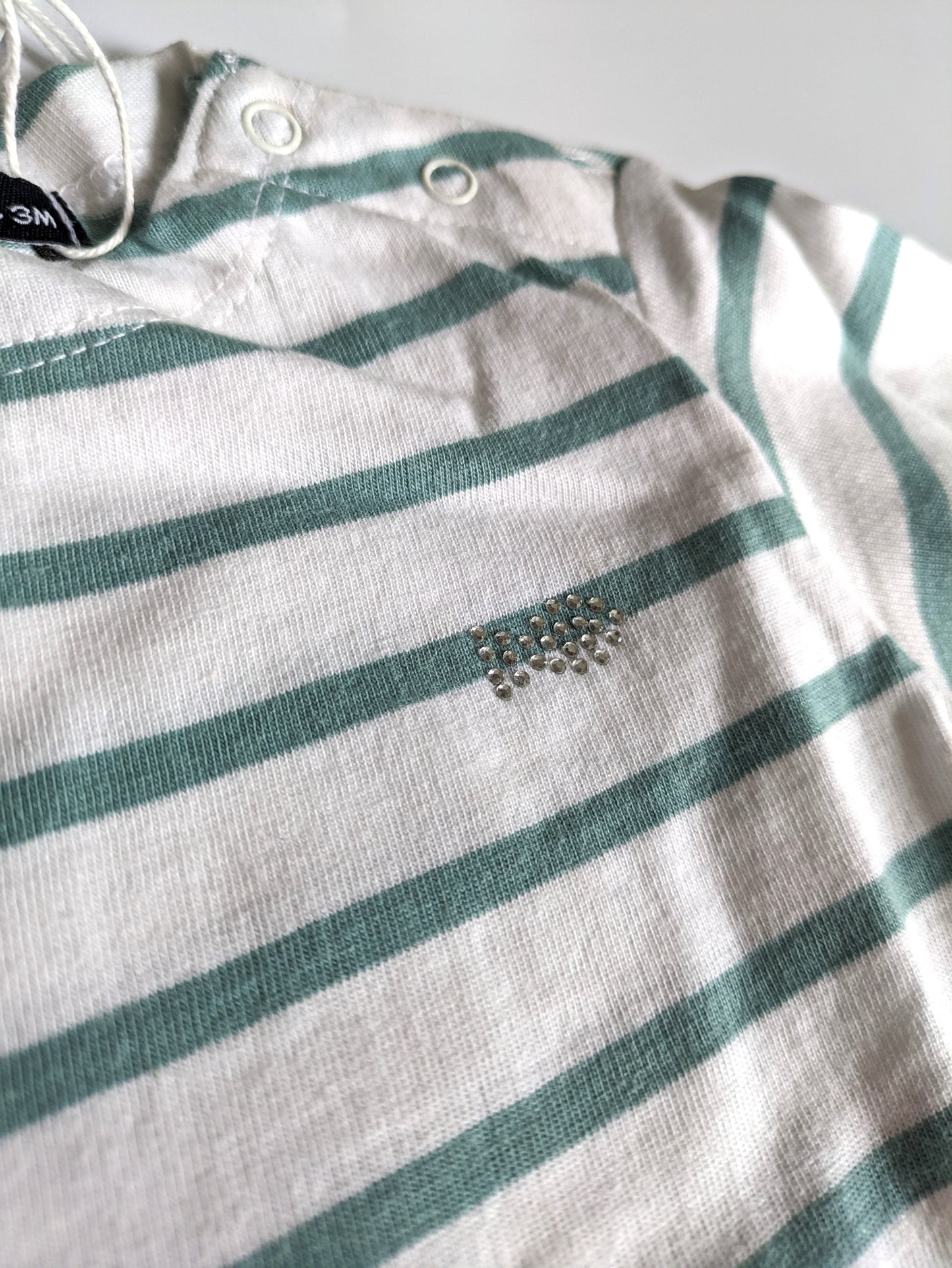 Basic Langarm mit Ellenbogen Patches und Strass