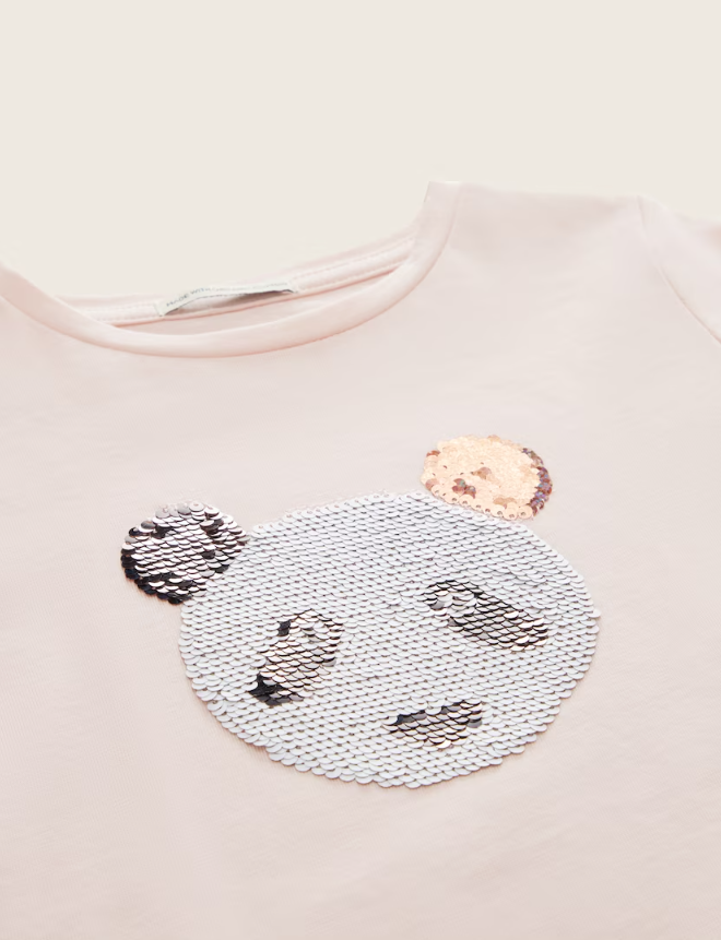 Longsleeve mit Wende-Pailletten Panda