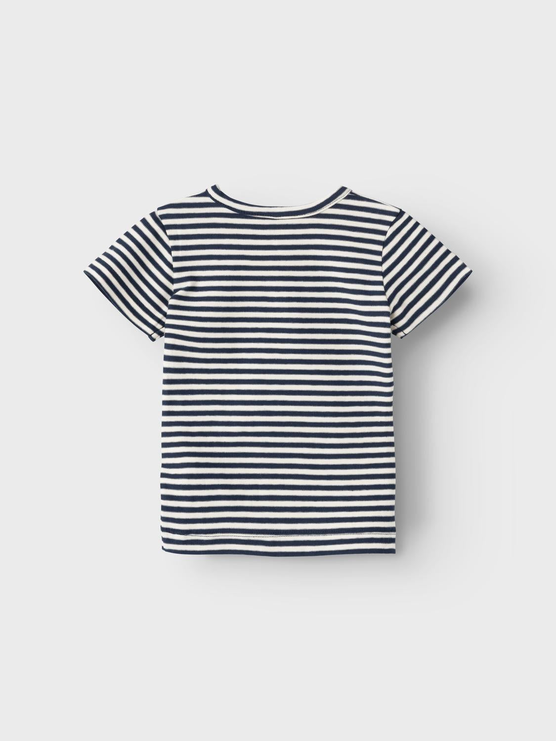 Gestreiftes Baby T-Shirt mit Knöpfen