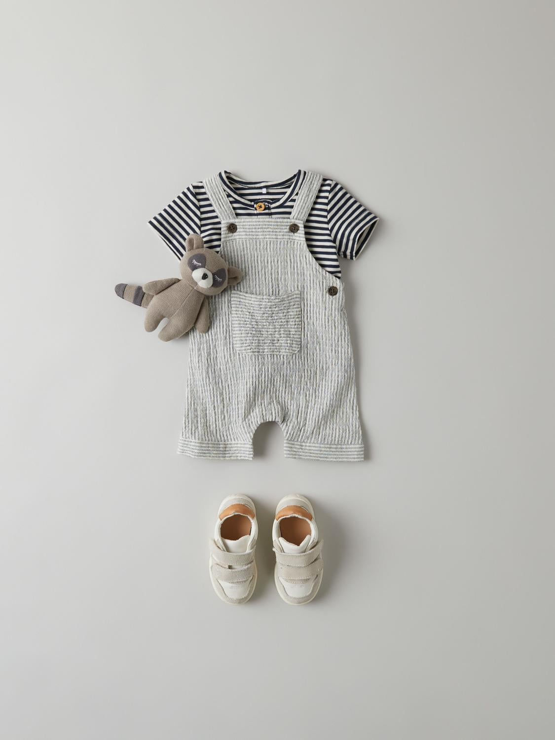 Gestreiftes Baby T-Shirt mit Knöpfen