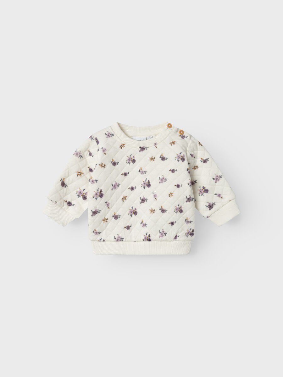 Gesteppter Baby Pullover mit Blumen