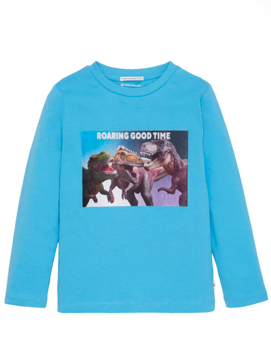 Longsleeve Dino Gang mit Samt-Print