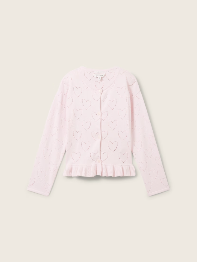 Cardigan mit Muster und Volant