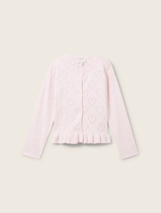 Cardigan mit Muster und Volant
