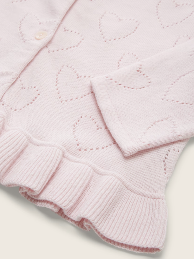 Cardigan mit Muster und Volant