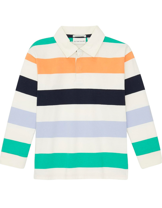 Langarm-Poloshirt mit Streifen