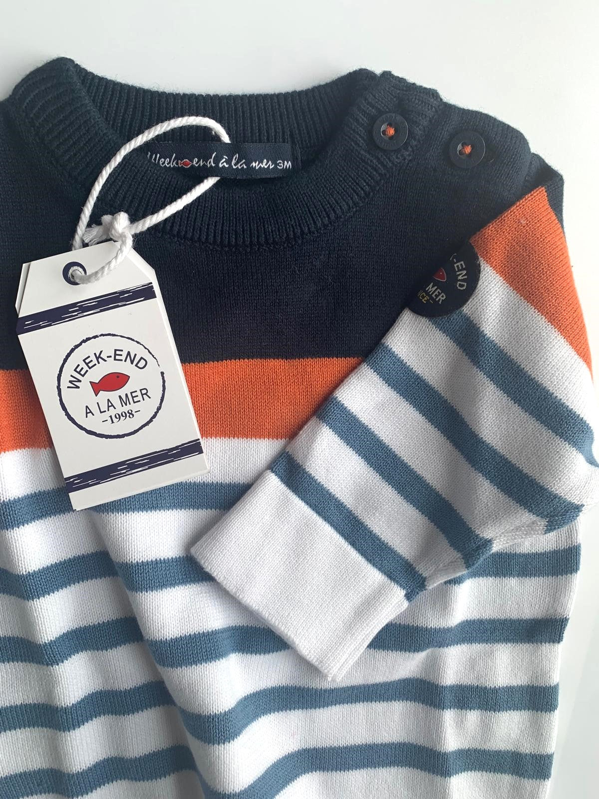 Strick-Pullover a la Mer marine/orange