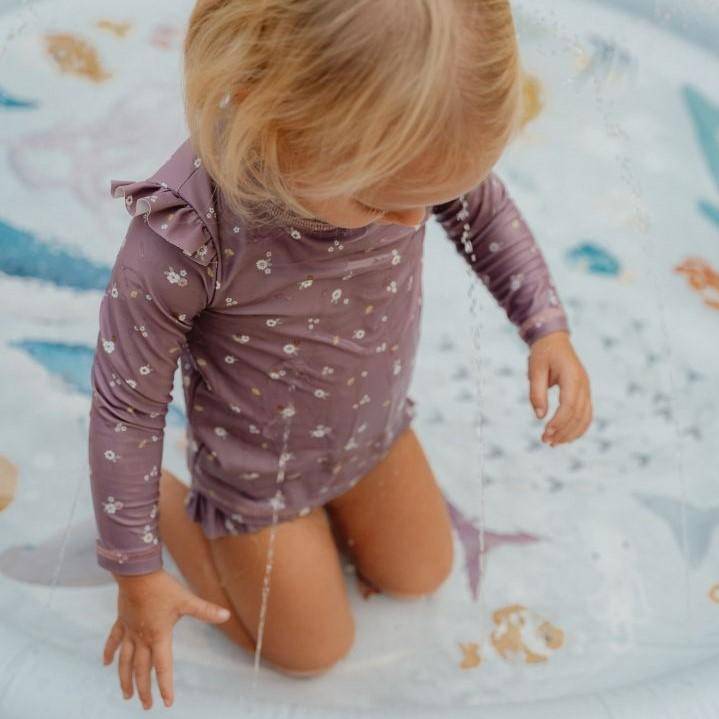 UV-Schwimmshirt langarm "Mauve Blossom"