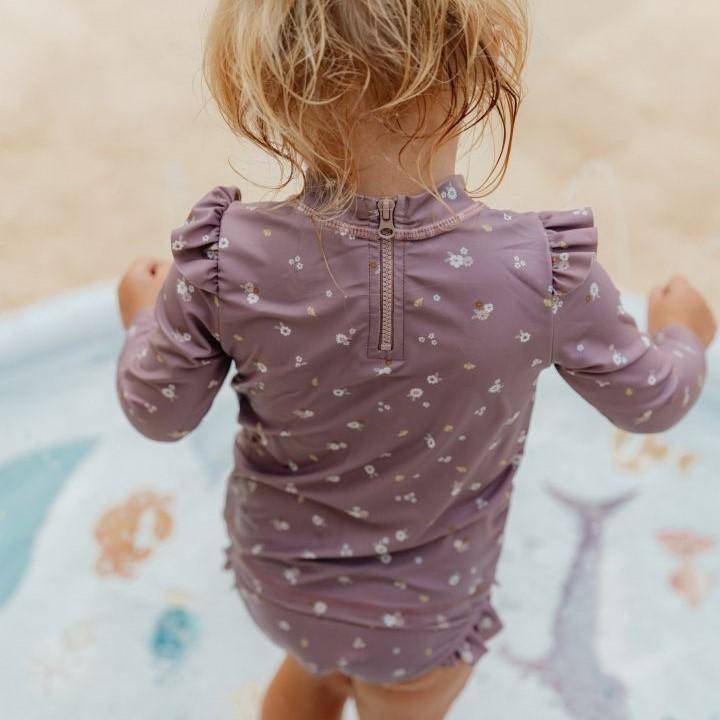 UV-Schwimmshirt langarm "Mauve Blossom"