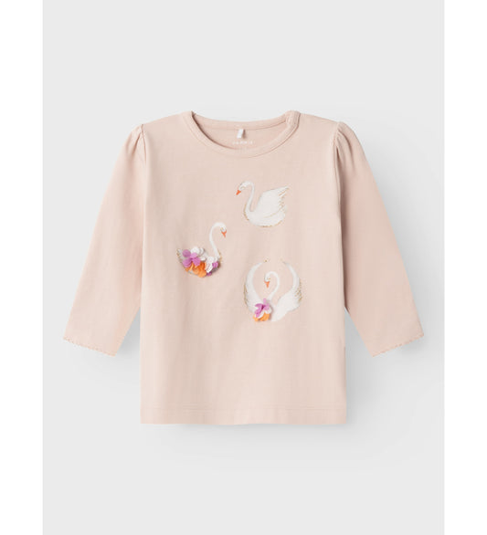 Baby Longsleeve "Swan" mit Glitter