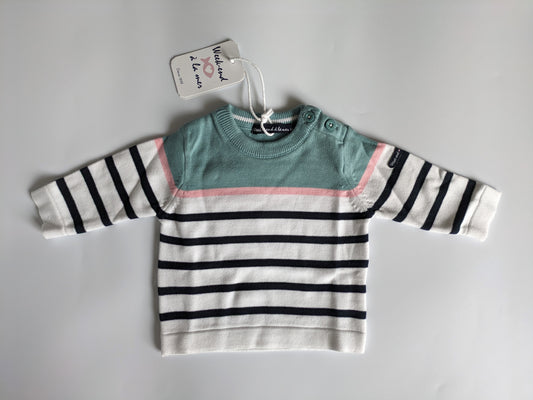 Strick-Pullover a la Mer rosa/mint