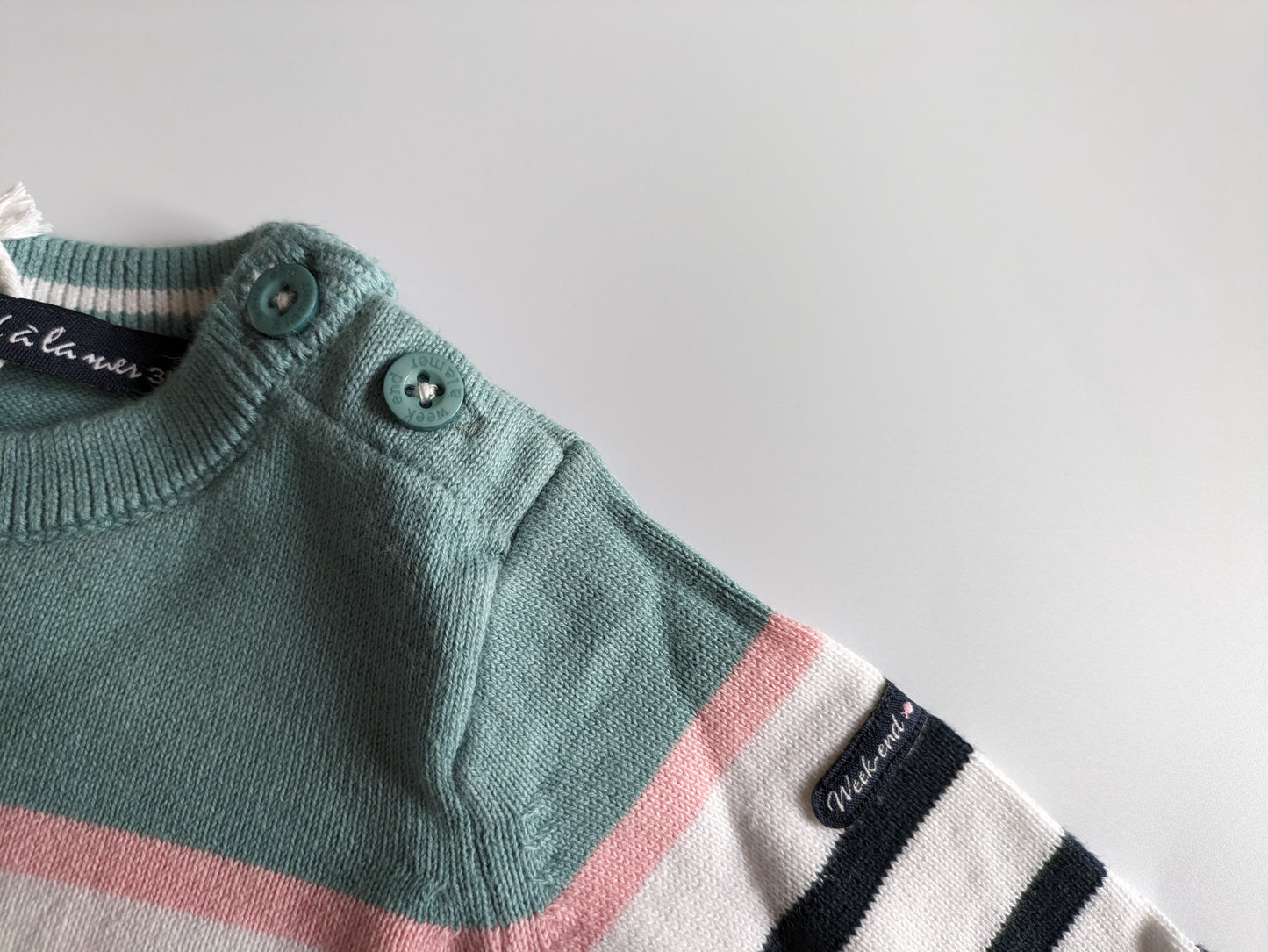 Strick-Pullover a la Mer rosa/mint