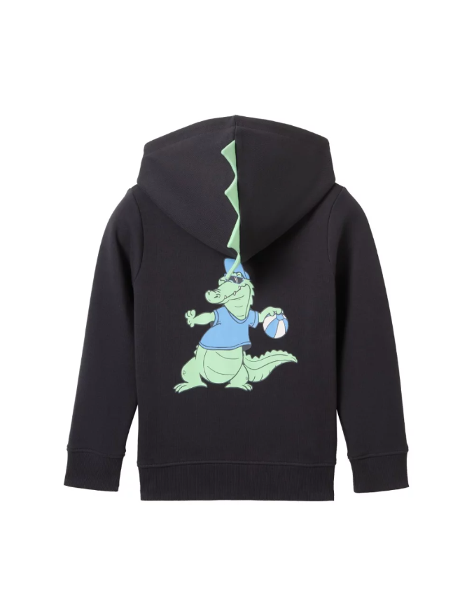 Sweatjacke mit Backprint und Kapuzendetails