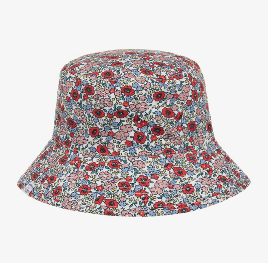 Wendemütze Bucket-Hat WAM "blumig/denim"