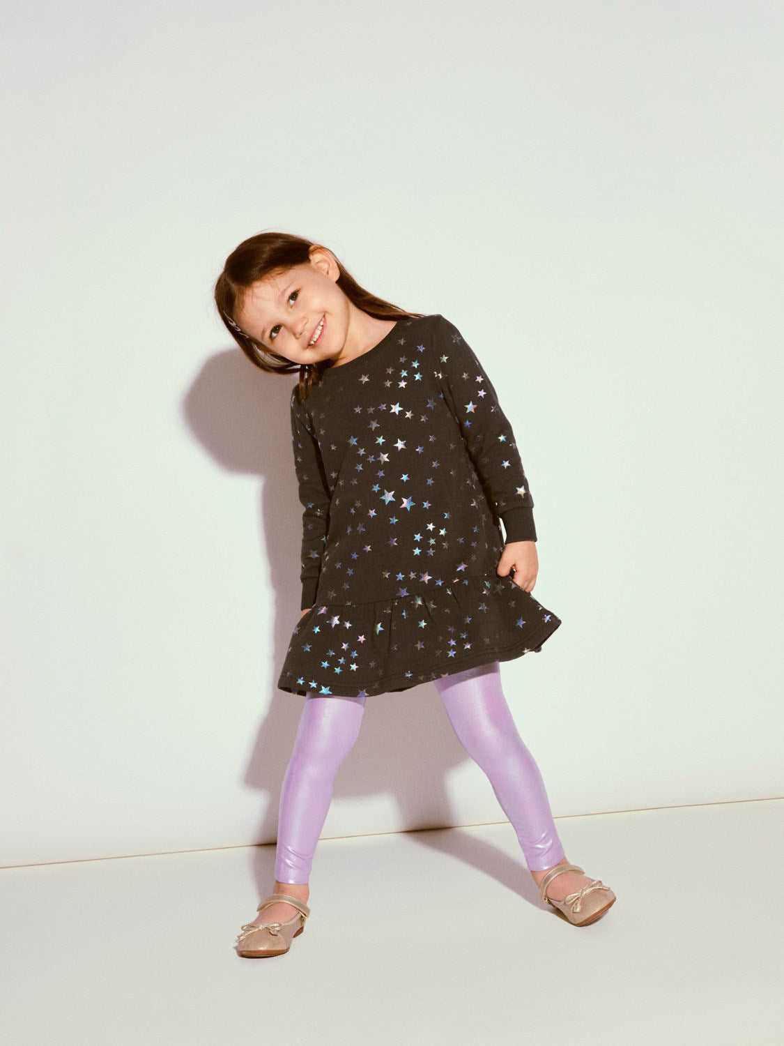 Sweatkleid mit Holo-Sternen von name-it