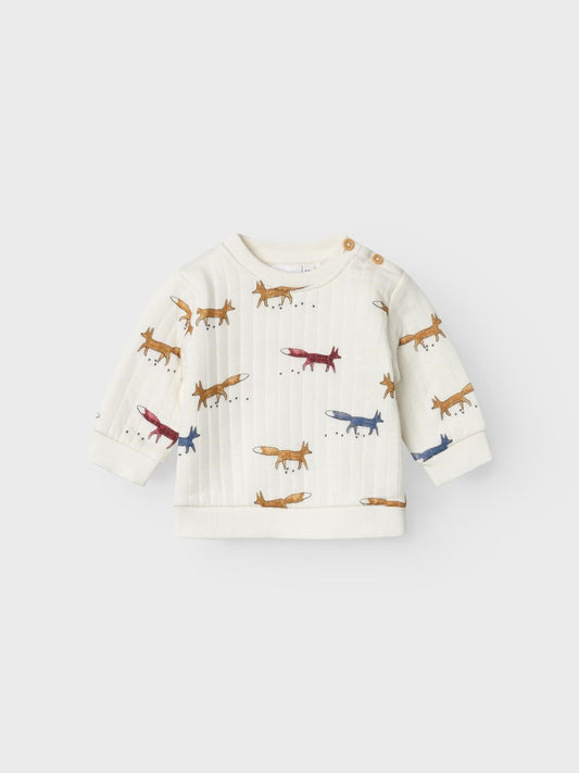 Gesteppter Baby Pullover mit Füchsen