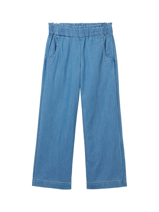 Wide leg denim pants